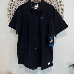 Trunks Surf & Swim gray short sleeve button down size large NWT